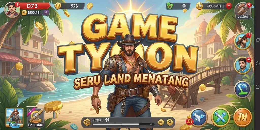 Screenshot D73 menampilkan gameplay Tycoon yang menarik dan menantang.
