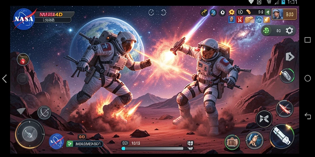 Screenshot menampilkan aksi mendebarkan dalam game TPS NASA4D.