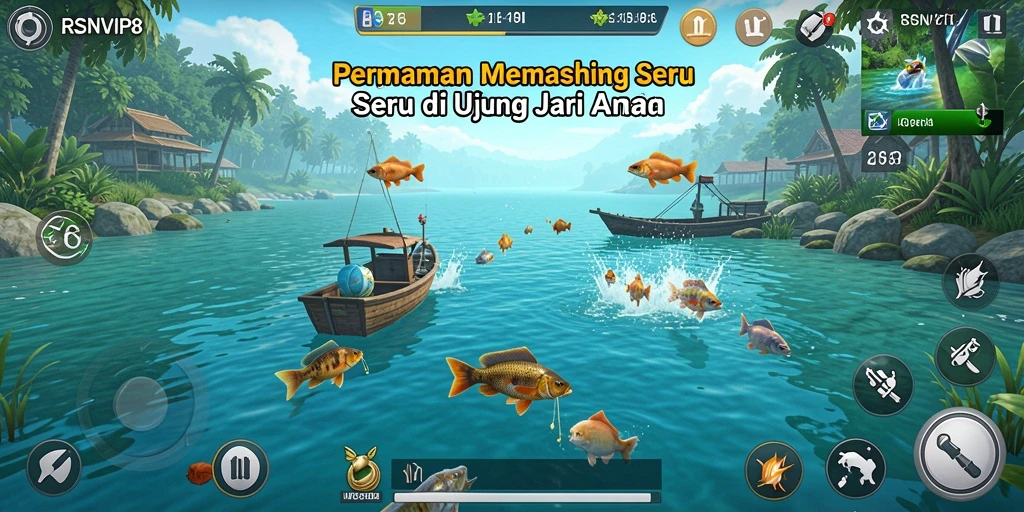 Gameplay RSNVIP8 yang mendebarkan dengan tampilan memancing yang realistis.